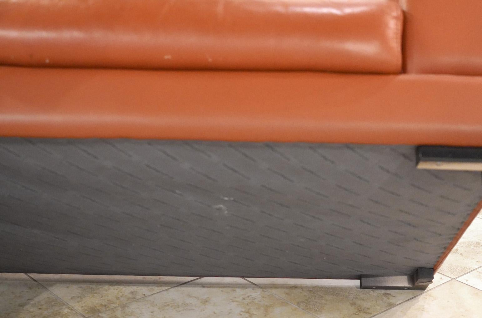 roche bobois leather sofa