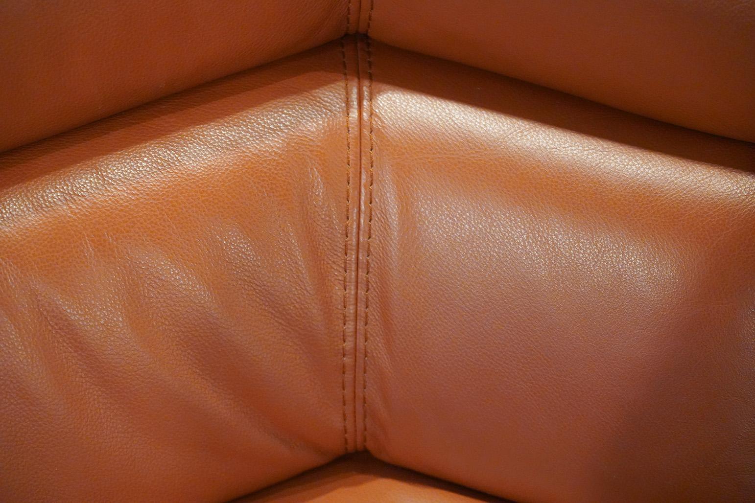 French Roche Bobois Sectional 'Movement' Leather Sofa with Adjustable Seats and Backs
