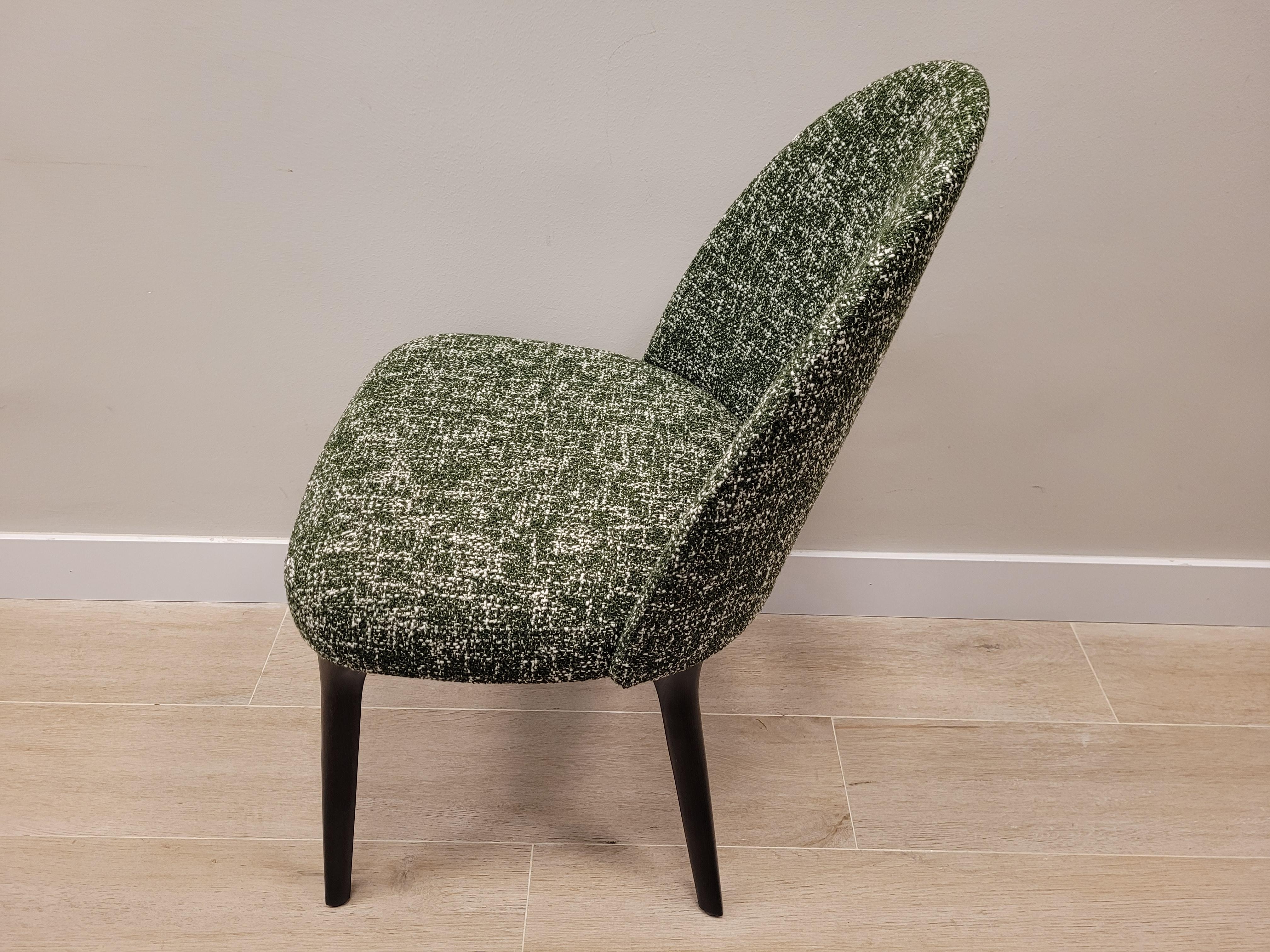 Roche Bobois Set of 4 Green Chairs, France 3