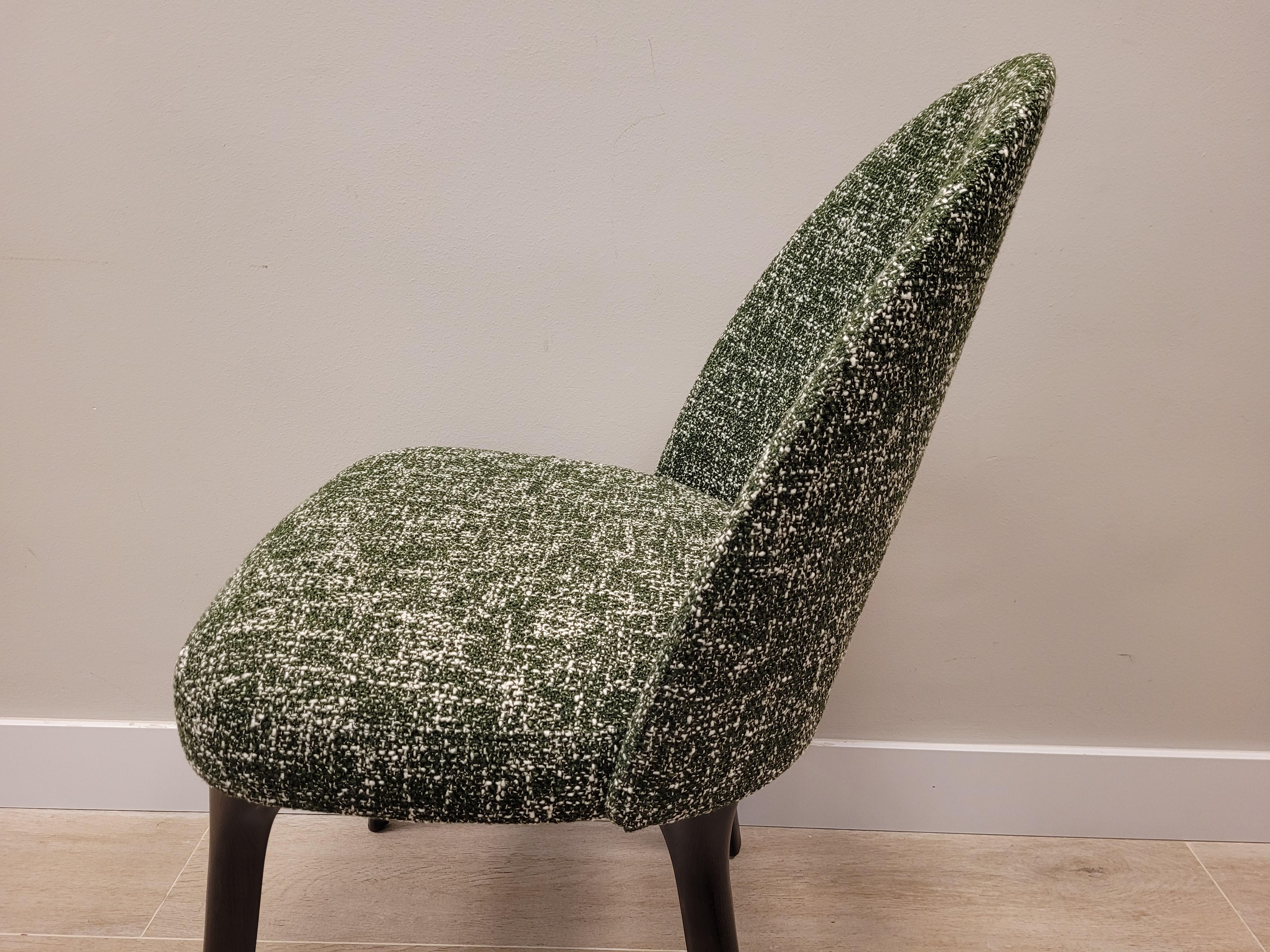 Roche Bobois Set of 4 Green Chairs, France 5