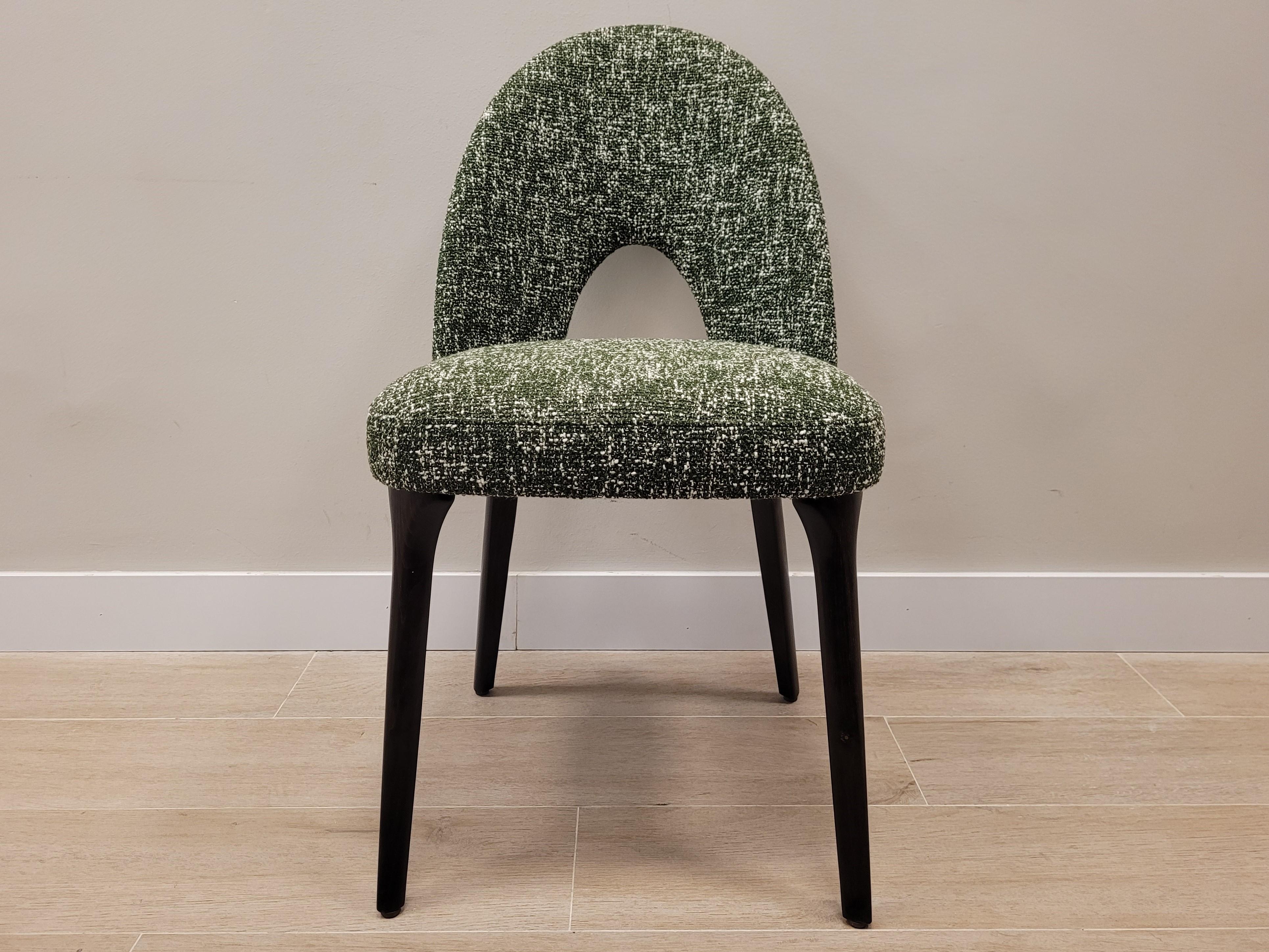 French Roche Bobois Set of 4 Green Chairs, France