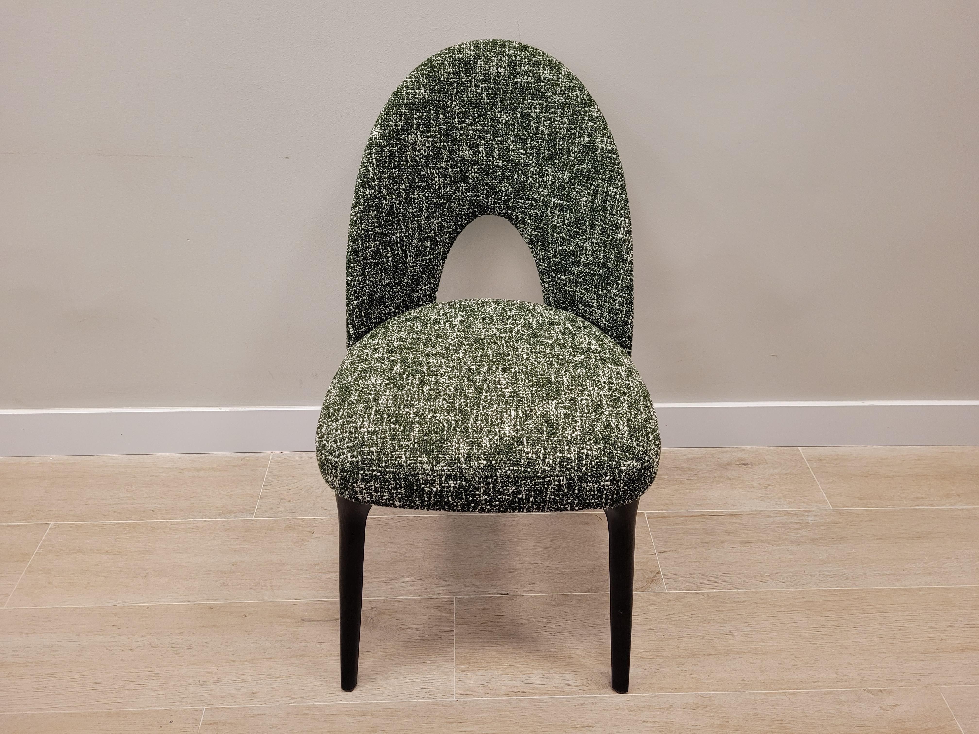Contemporary Roche Bobois Set of 4 Green Chairs, France