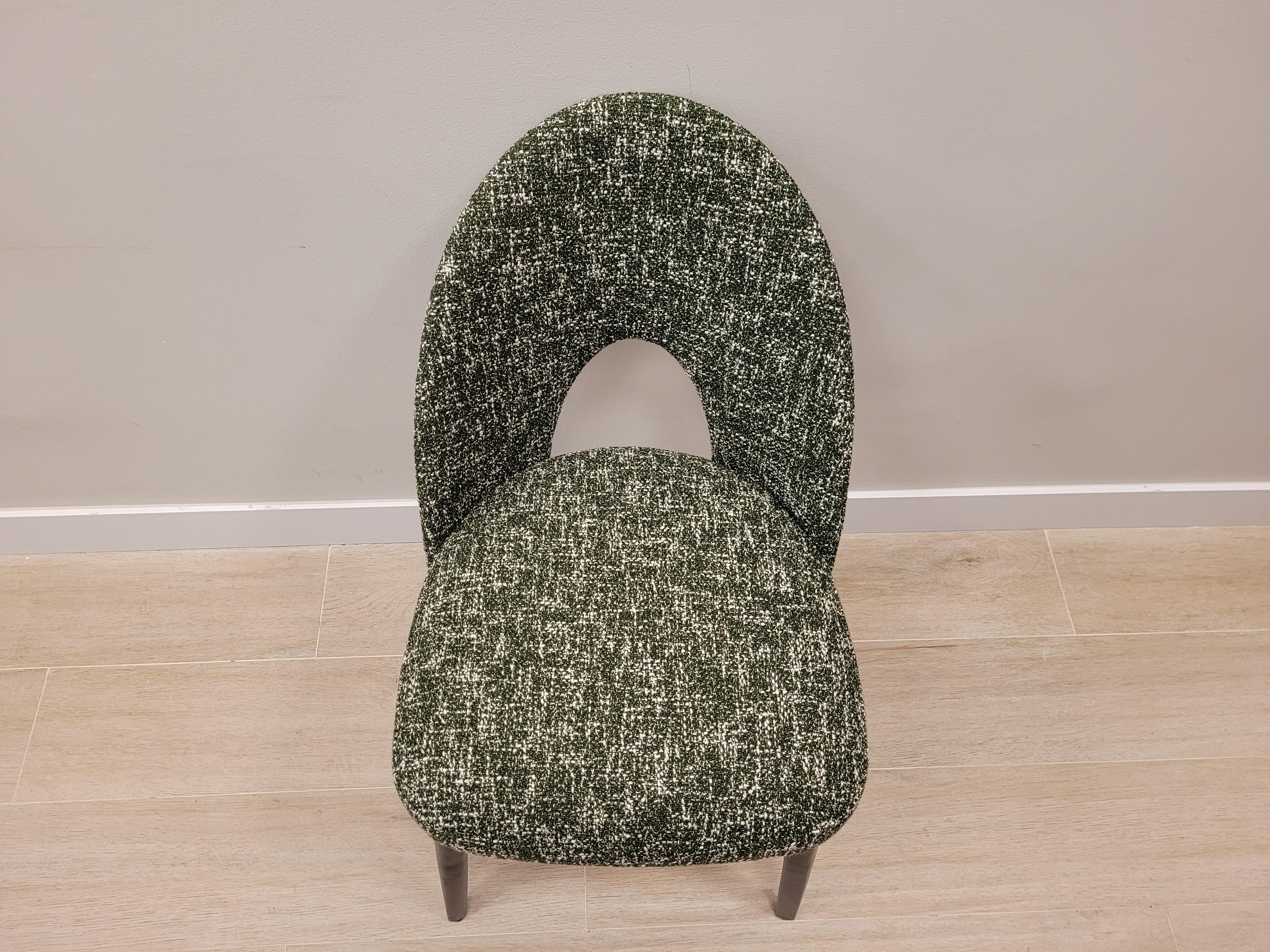 Roche Bobois Set of 4 Green Chairs, France 1
