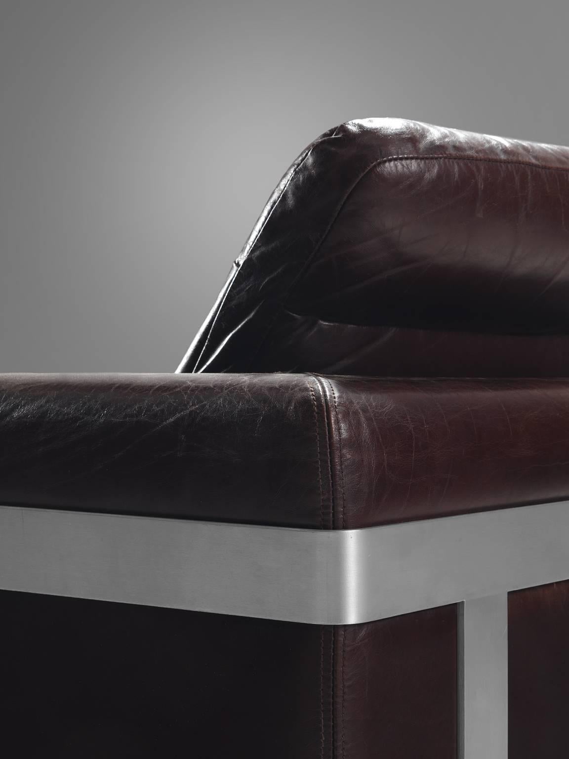 Roche Bobois Pair of 'San Pietro' Original Leather Lounge Chairs  1