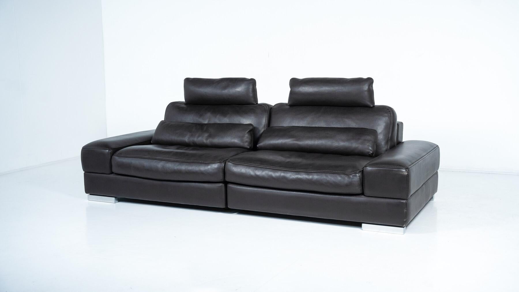 Canapé Roche Bobois, cuir noir en vente 5