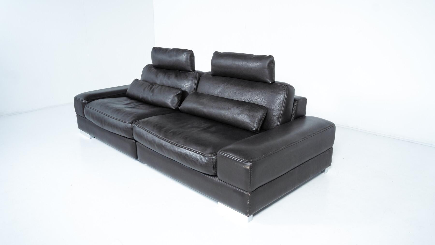 Canapé Roche Bobois, cuir noir en vente 8