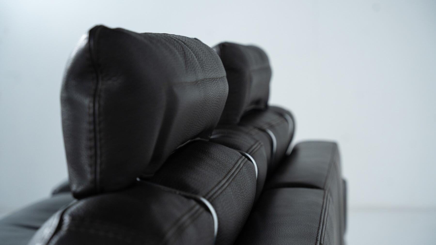 Canapé Roche Bobois, cuir noir en vente 2