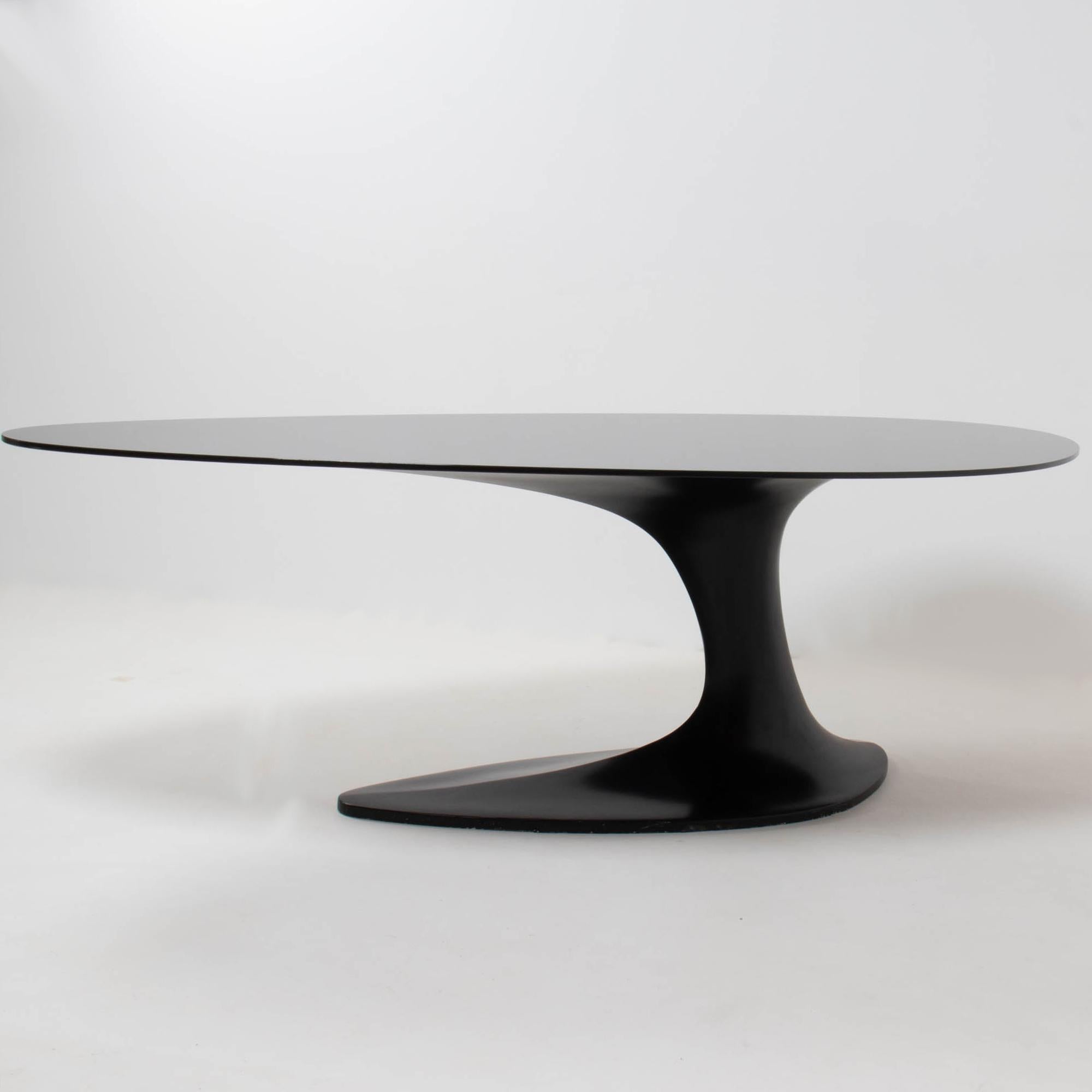Glass Roche Bobois 'Speed Up' Black Dining Table by Sacha Lakic, 2005