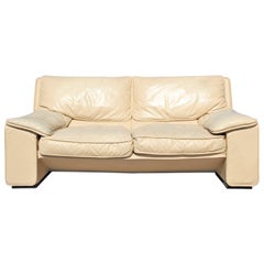 Roche Bobois Style Brunati Postmodern Italian Leather Two-Seat Sofa / Settee