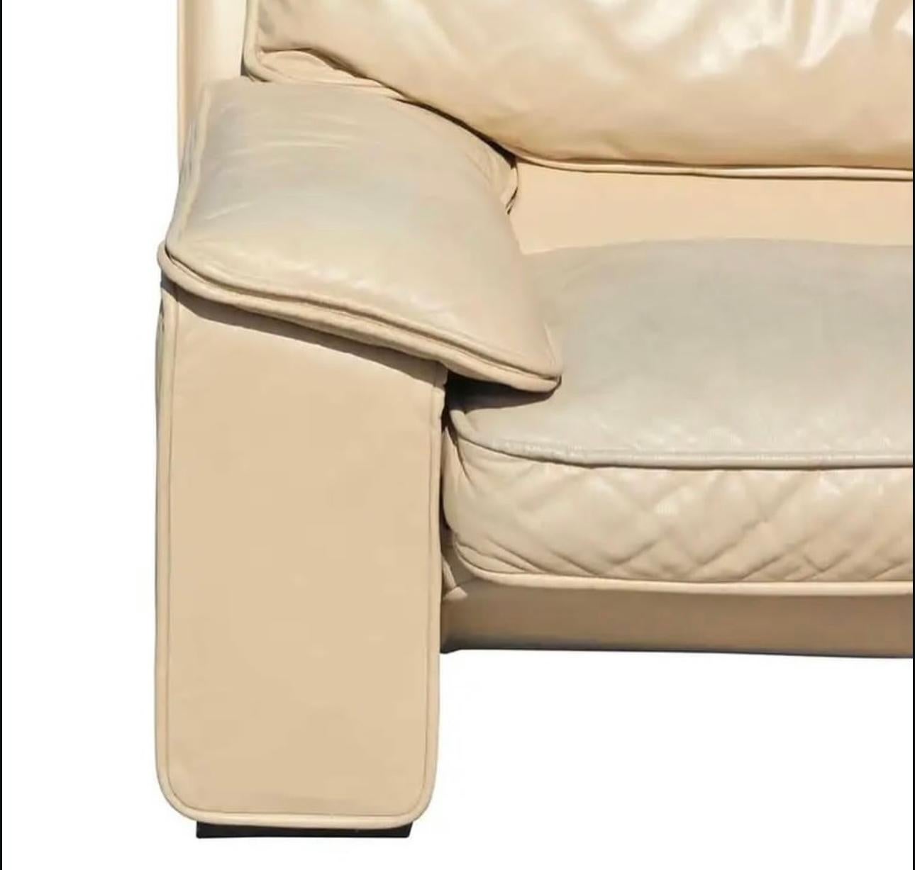 Post-Modern Roche Bobois Style Brunati Postmodern Italian Leather Sofa