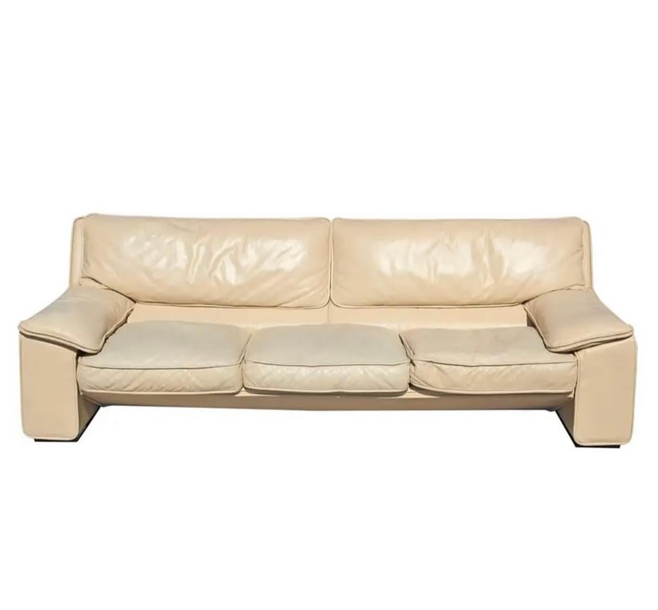 Roche Bobois Style Brunati Postmodern Italian Leather Sofa 2