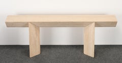 Roche Bobois Style Italian Travertine Marble Console, 1970s