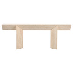 Roche Bobois Style Italian Travertine Marble Console, 1970s