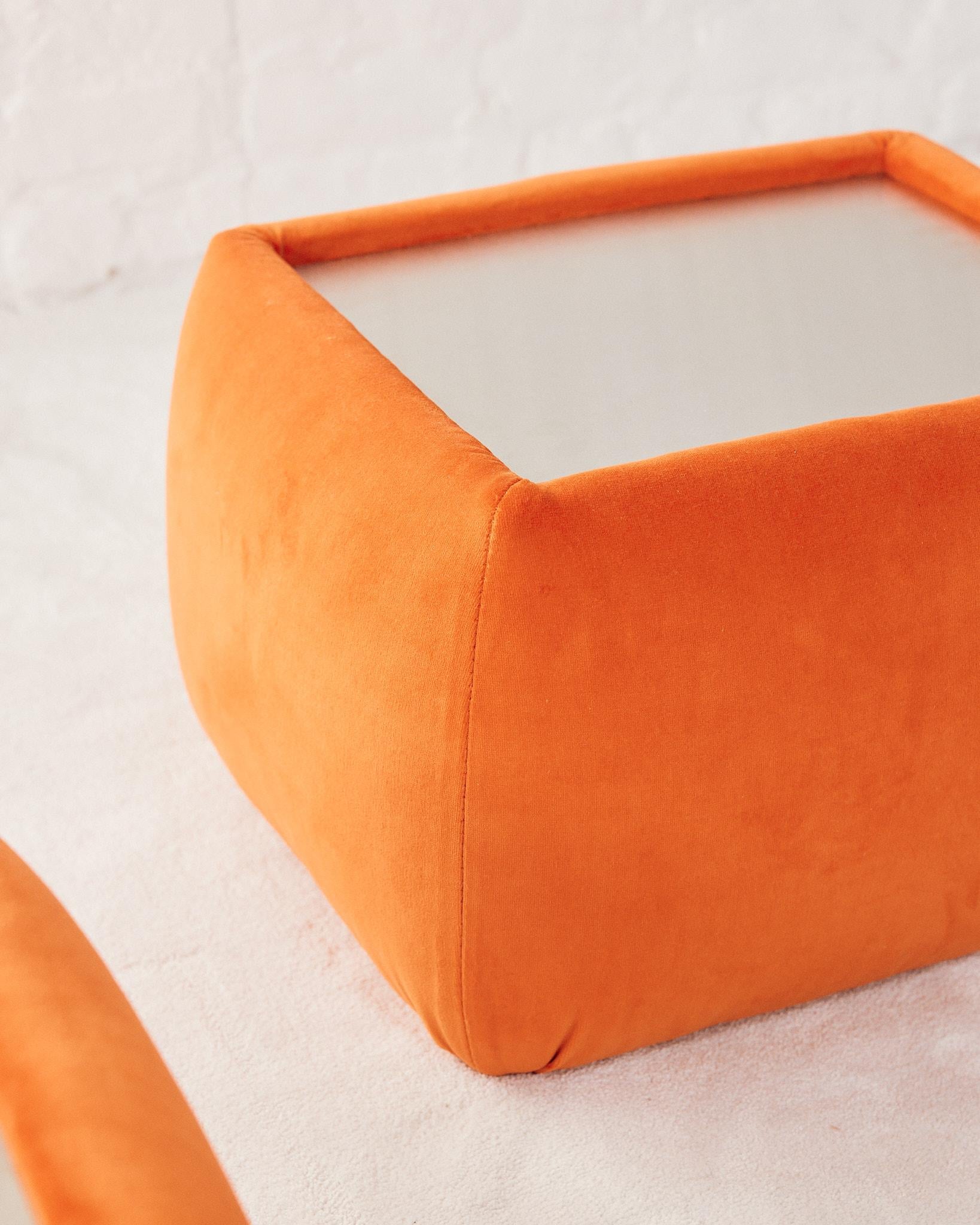 Modern Roche Bobois Style Orange Side Tables