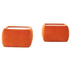 Roche Bobois Style Orange Side Tables