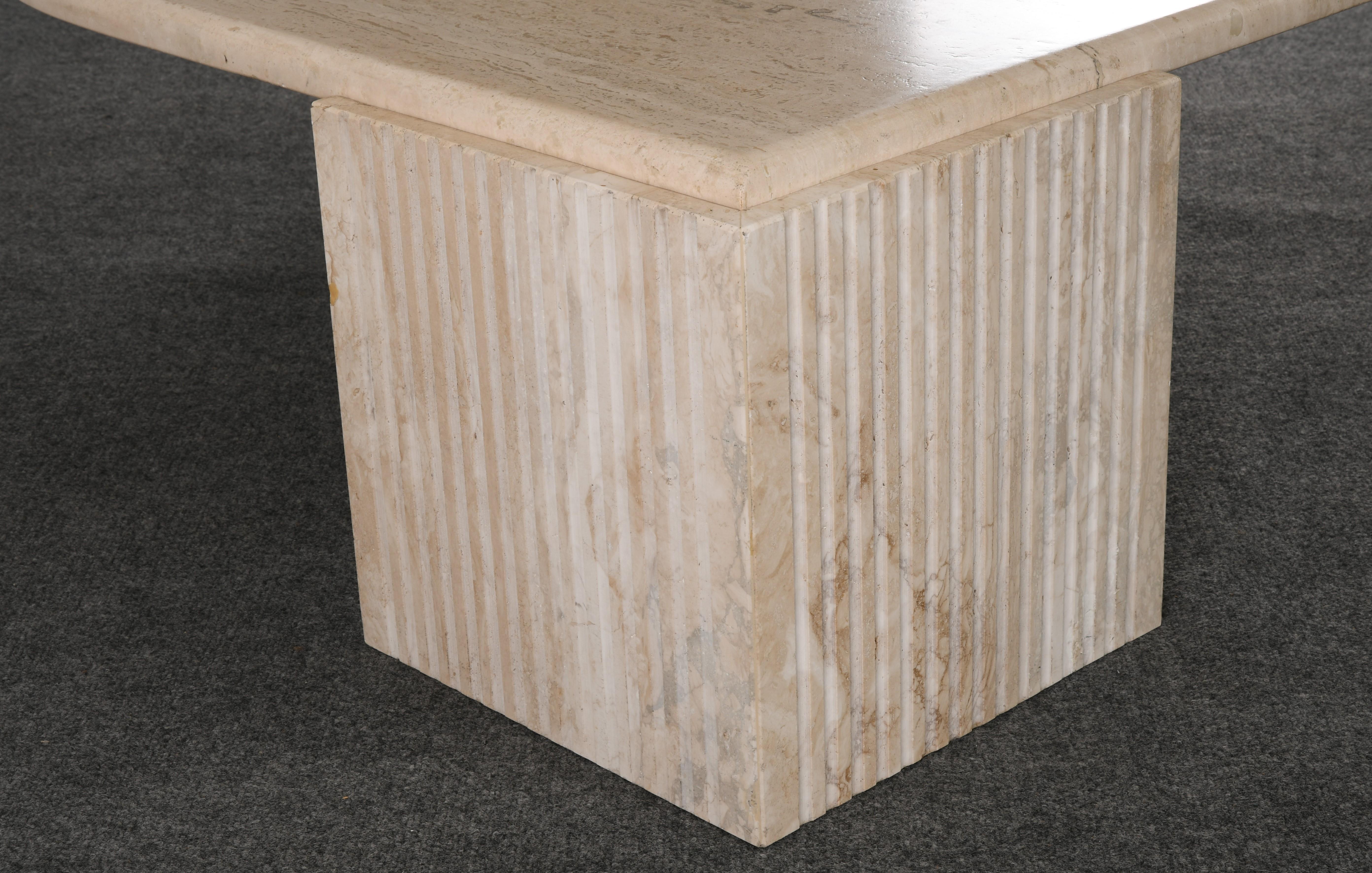 Roche Bobois Style Travertine Cocktail Table, 1970s 3