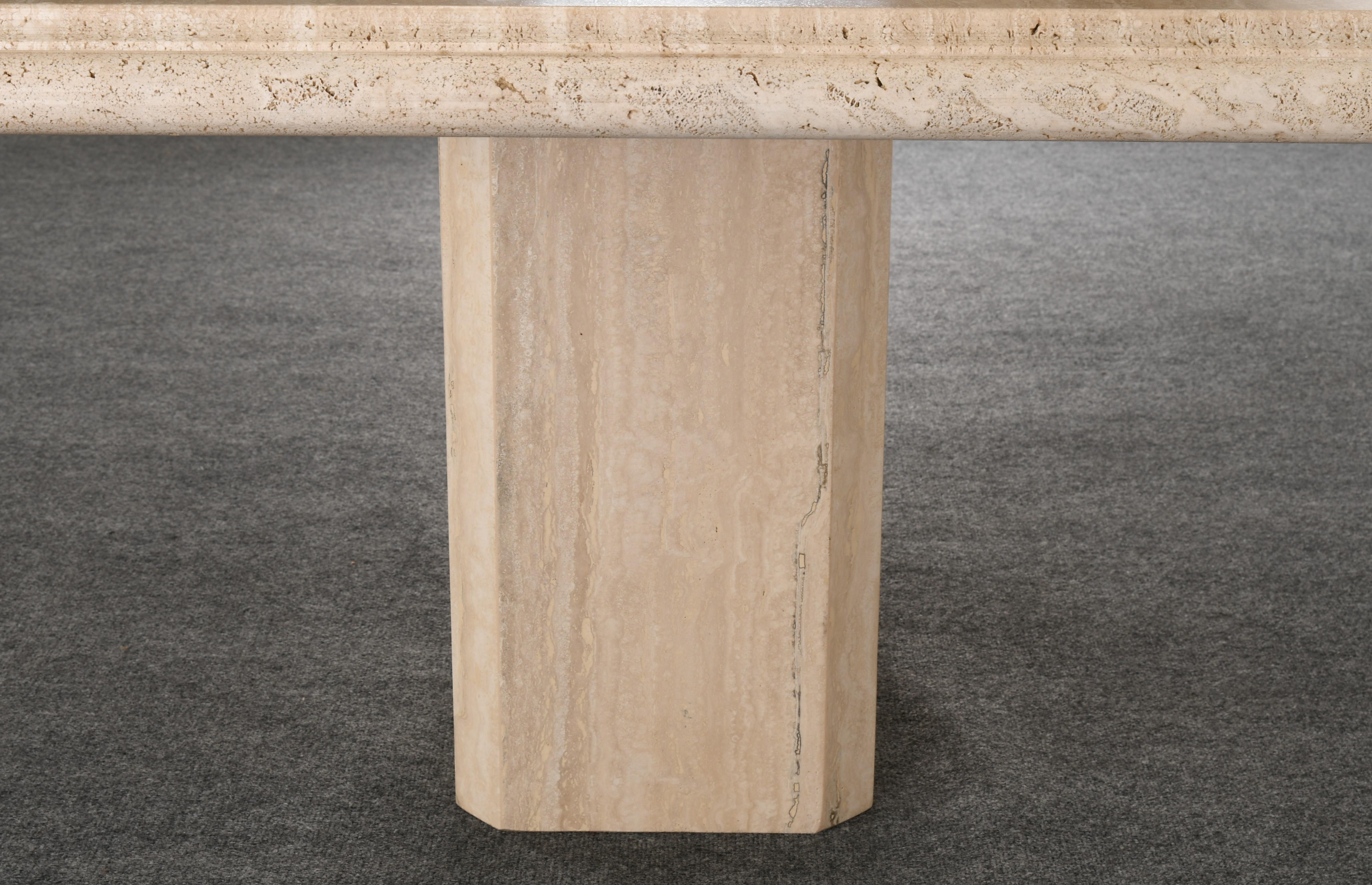 Roche Bobois Style Travertine Dining Table, 1980s 5