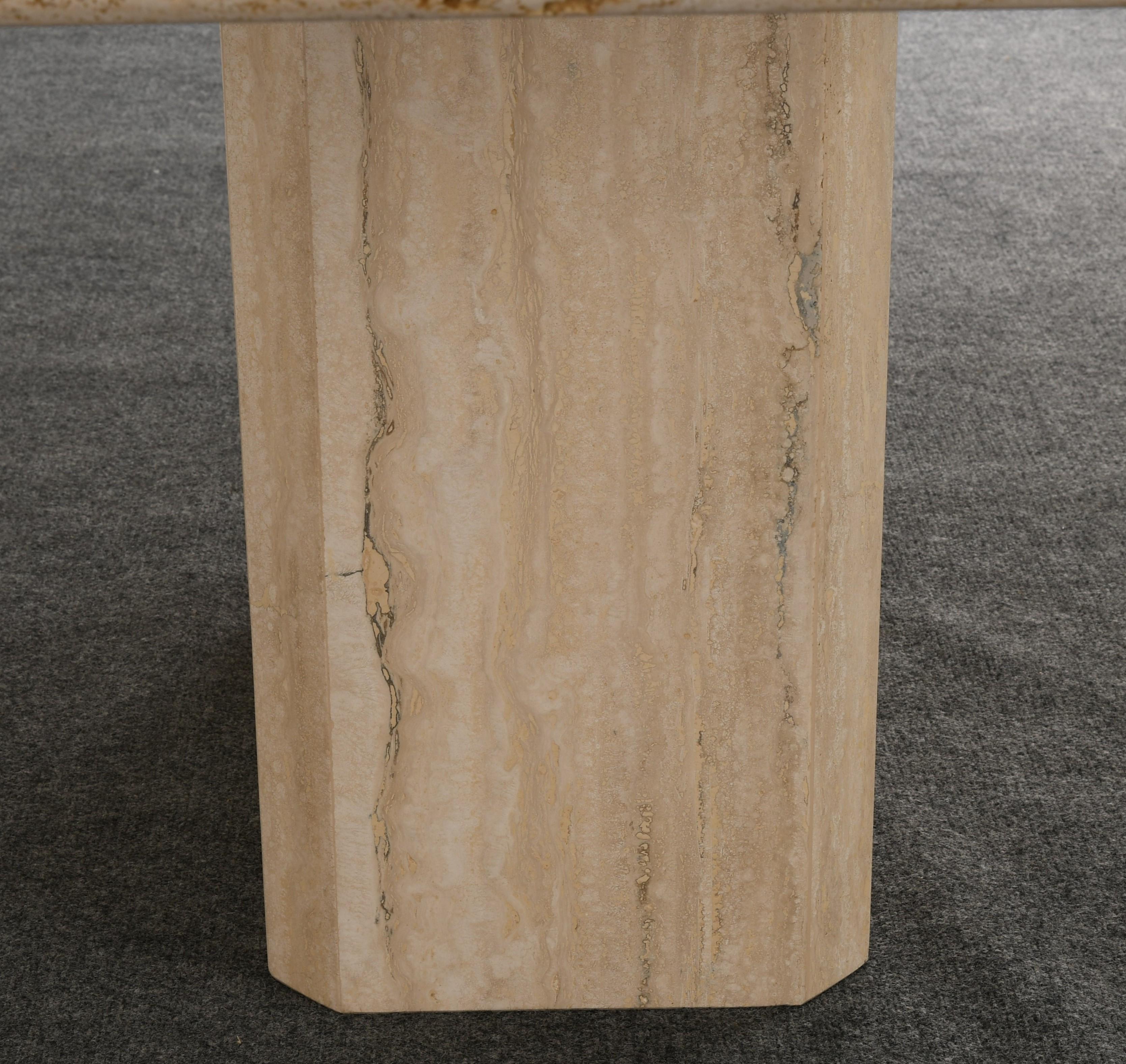 Roche Bobois Style Travertine Dining Table, 1980s 6