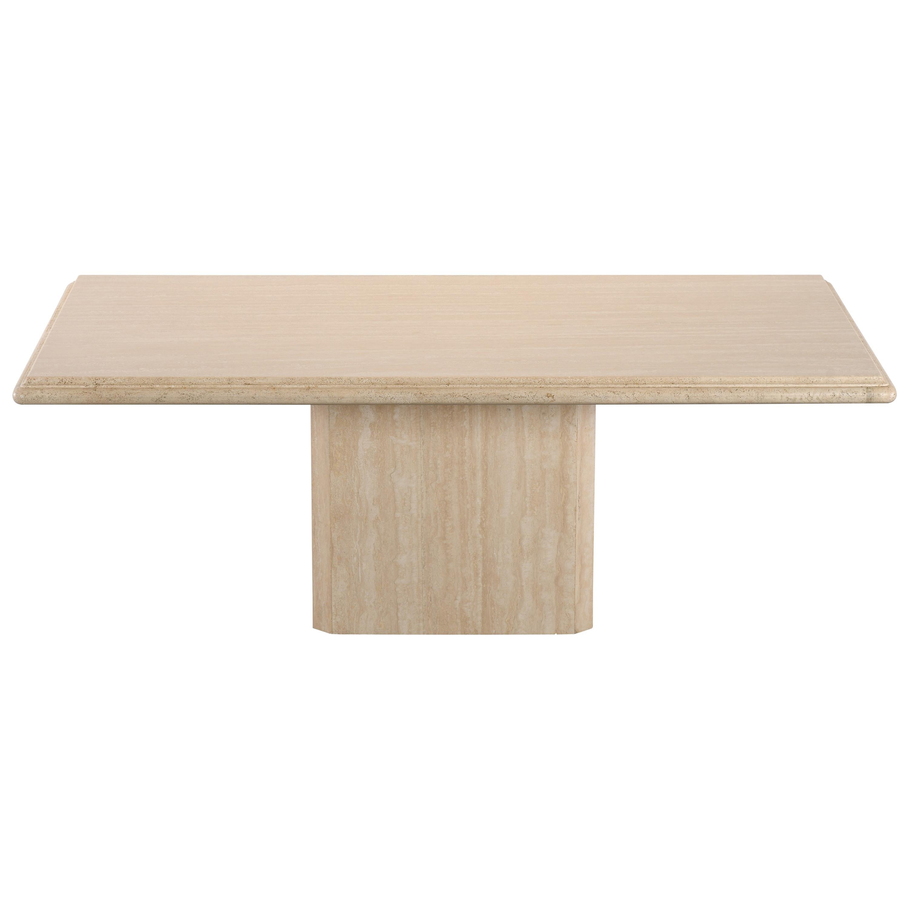 Roche Bobois Style Travertine Dining Table, 1980s