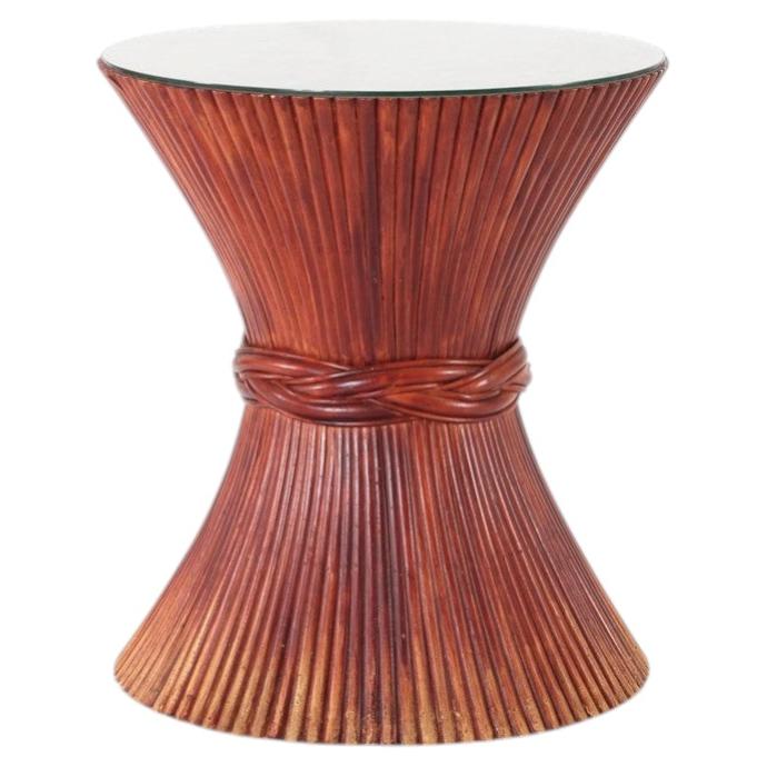 Sculptural Bamboo Pedestal Table by Roche Bobois, France, 1980