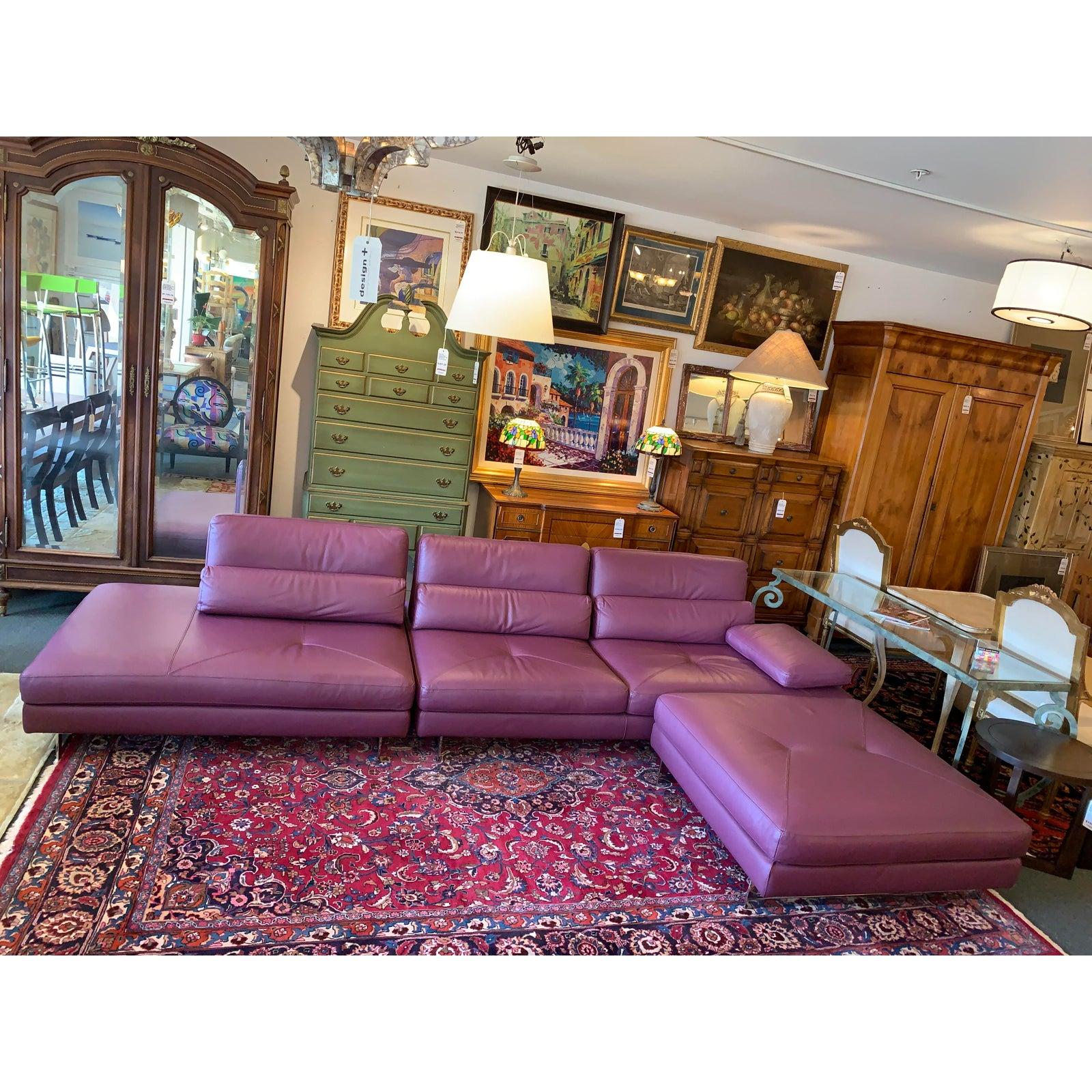 Roche Bobois Three-Piece Leather Pulsation Sectional For Sale 2