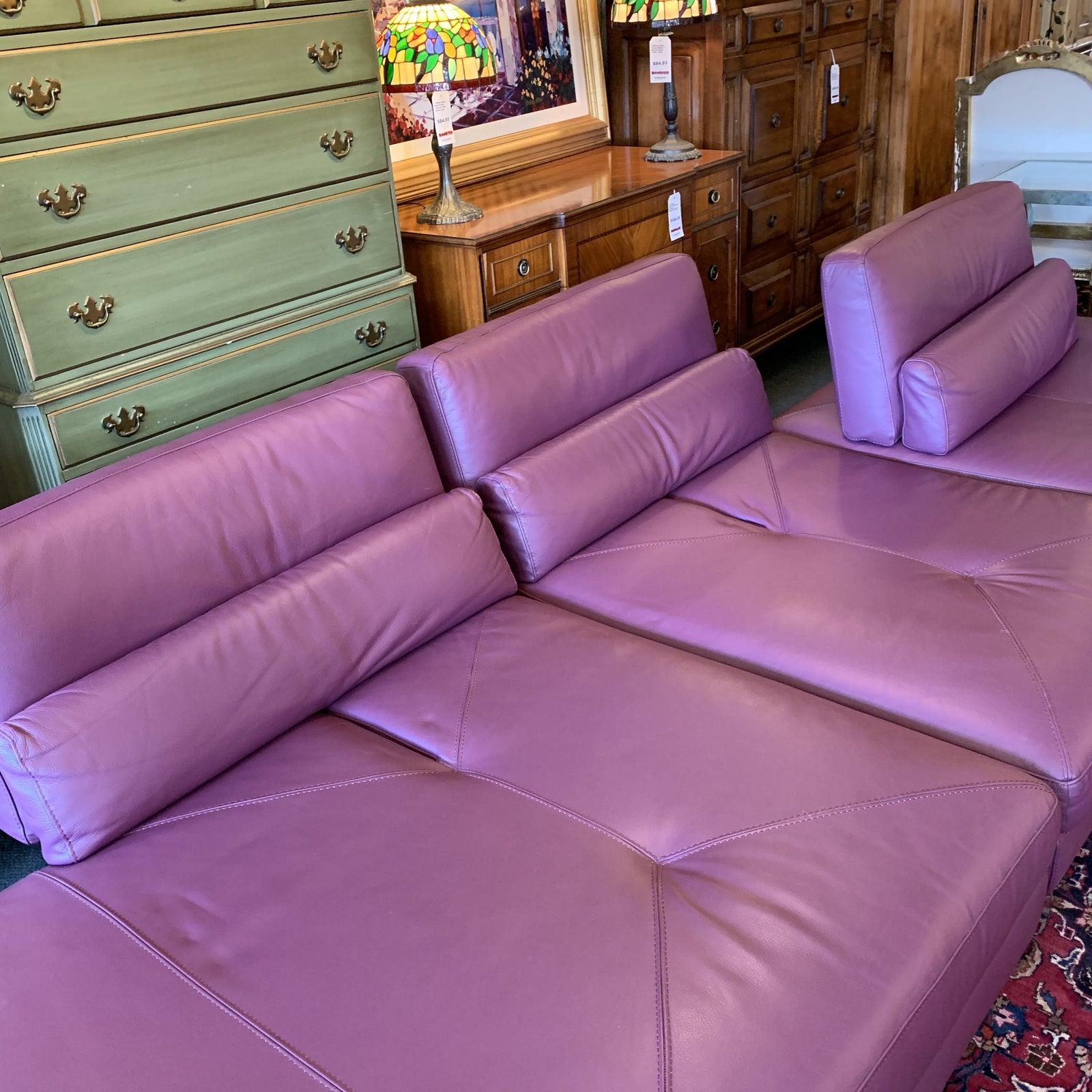 Roche Bobois Three-Piece Leather Pulsation Sectional For Sale 5