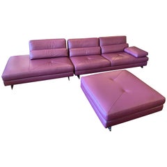 Roche Bobois Three-Piece Leather Pulsation Sectional