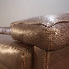 Roche Bobois Three Seater Brown Leather Sofa