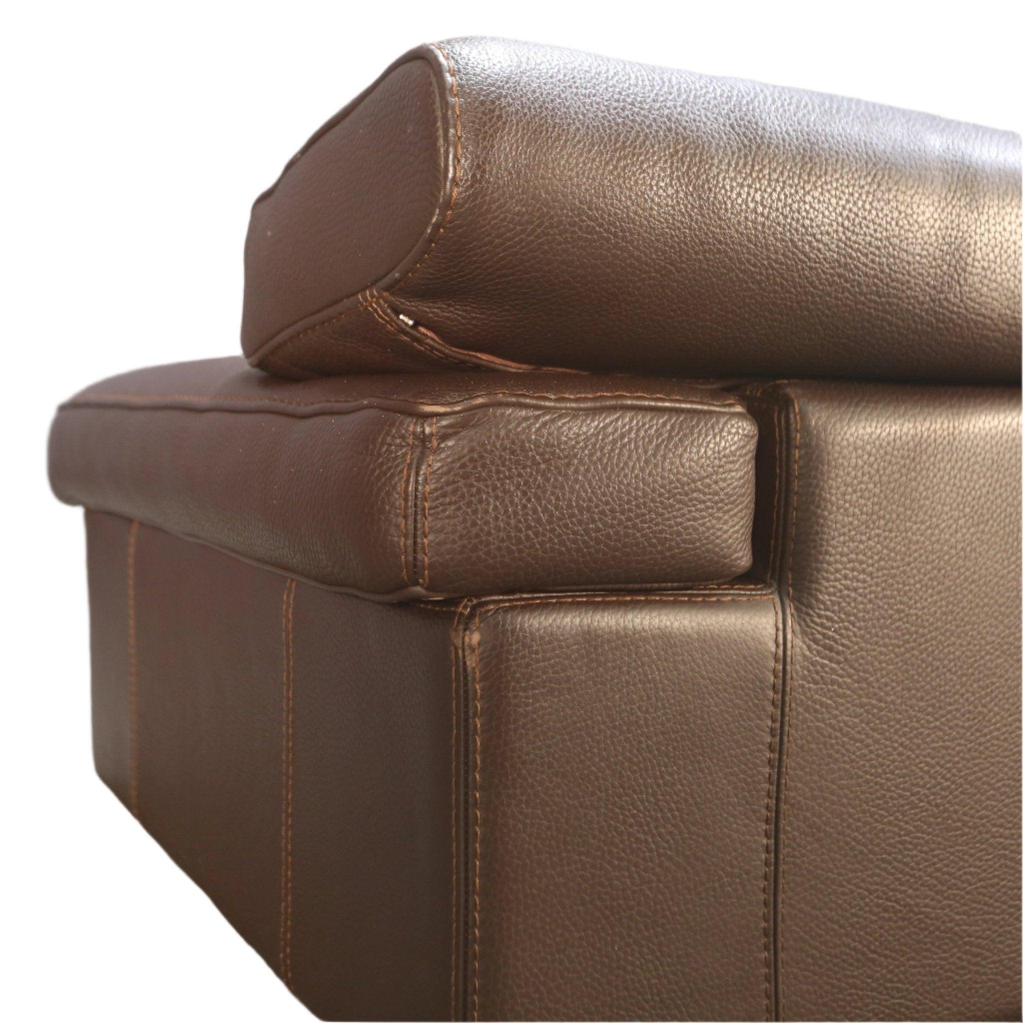 Roche Bobois Three Seater Brown Leather Sofa 3