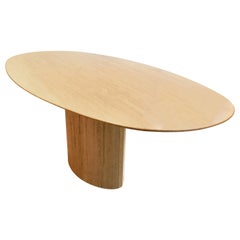 Roche Bobois Travertine Marble Oval Dining Table