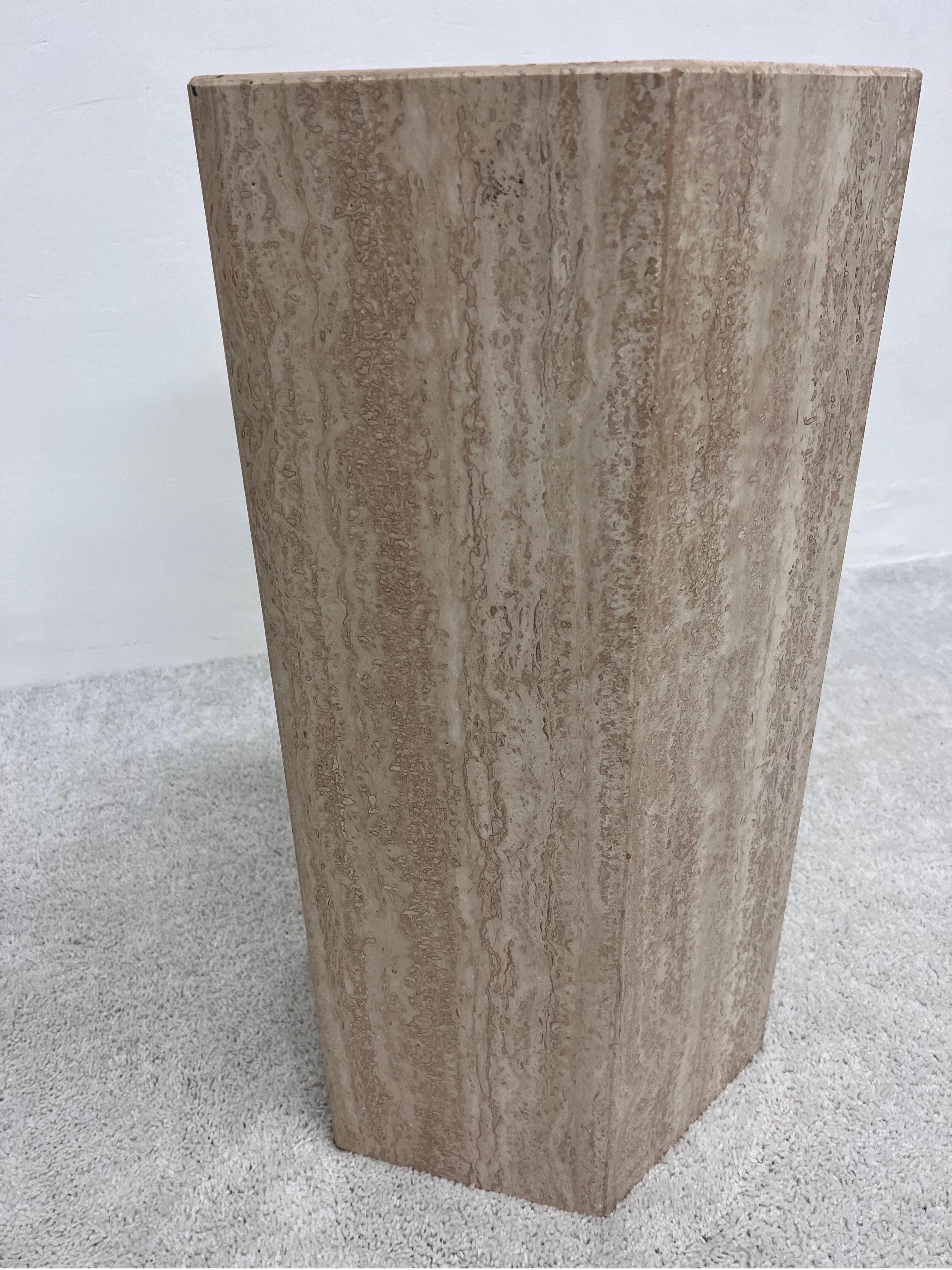 20th Century Roche Bobois Travertine Pedestal or Dining Table Base, 1980s
