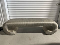 Roche Bobois Upholstered Scroll Bench Hollywood Regency, 20th Century