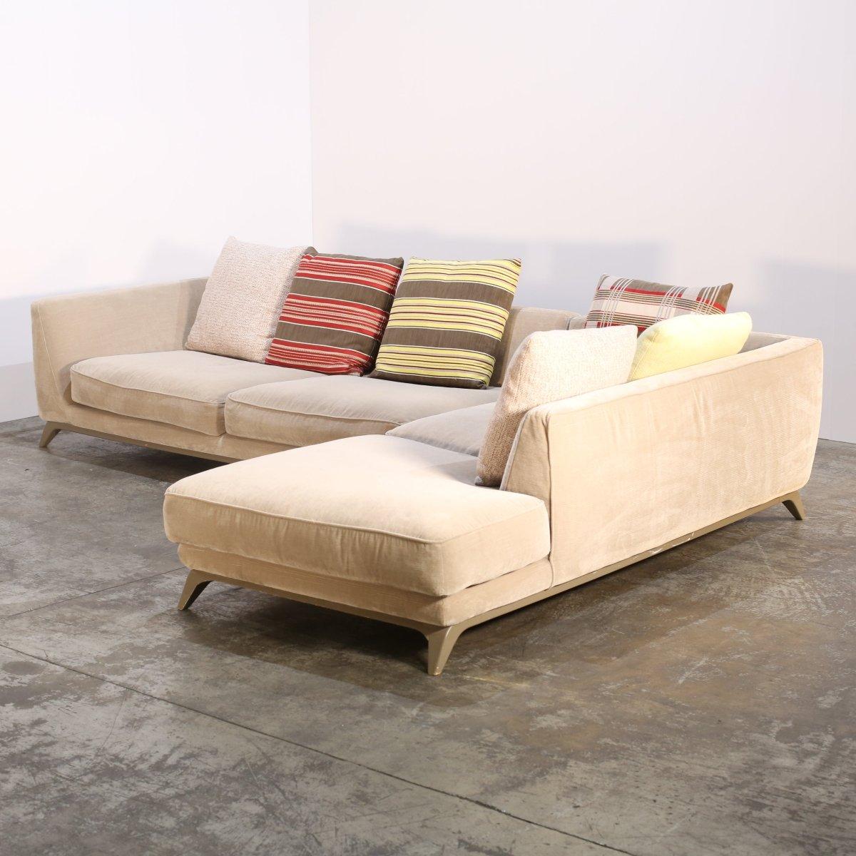 Français Canapé d'angle en velours Roche Bobois en vente