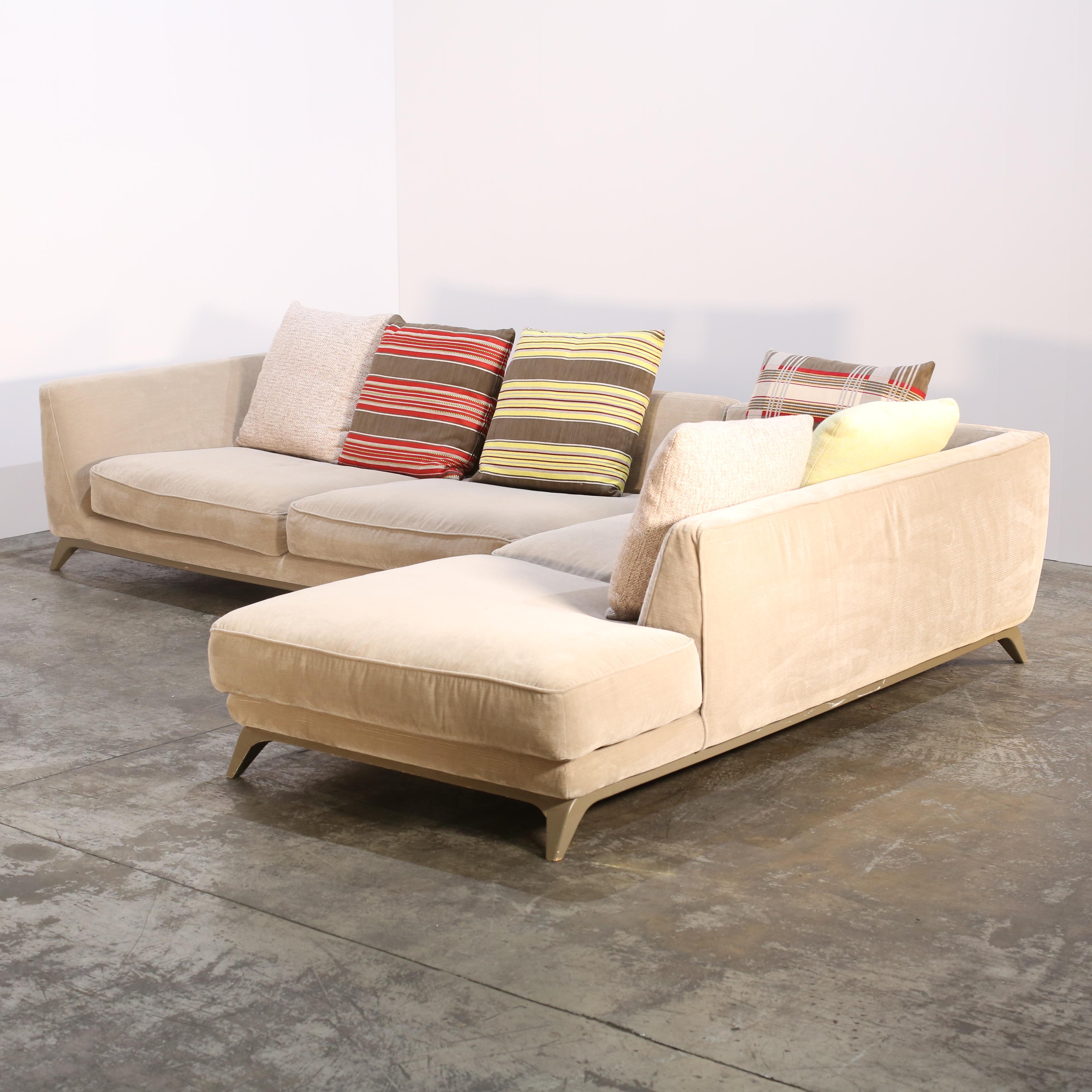Contemporary Roche Bobois Velvet Corner Sofa