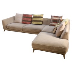 Roche Bobois Velvet Corner Sofa
