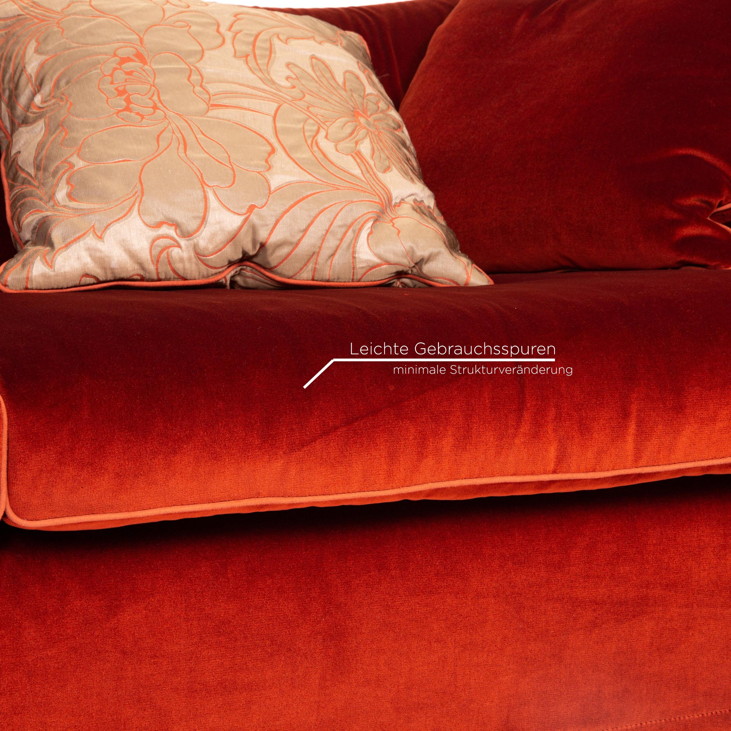orange velvet fabric