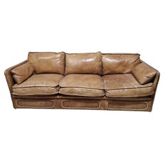 Roche Bobois Vintage Full-Grain Leather Sofa circa 1980
