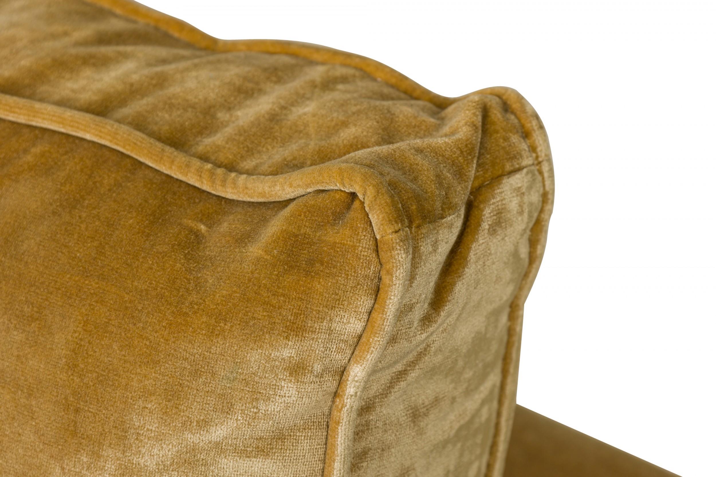 Roche Bobois Vintage Light Gold Crushed Velvet Upholstered Sofa 4