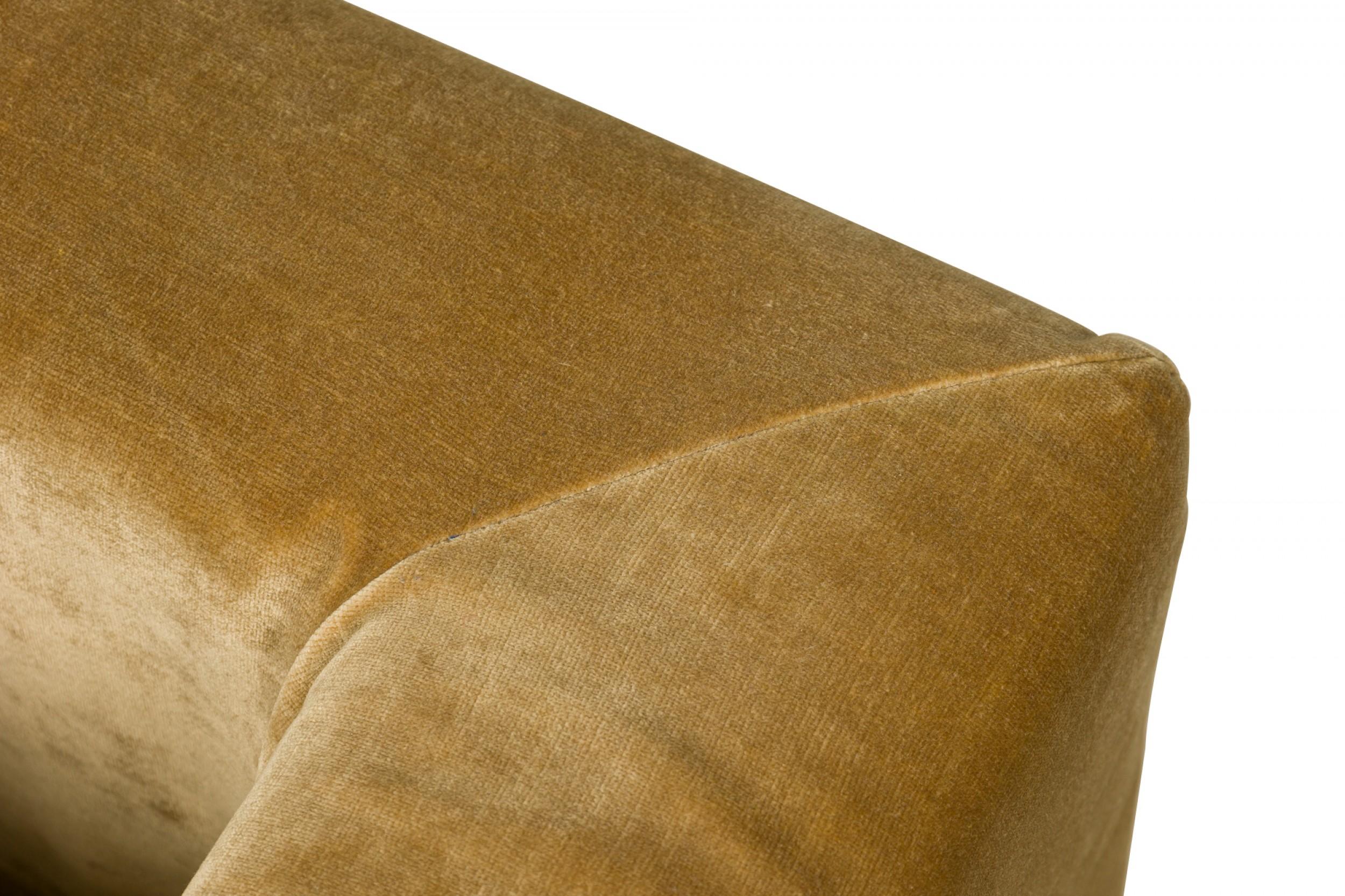 Roche Bobois Vintage Light Gold Crushed Velvet Upholstered Sofa 5