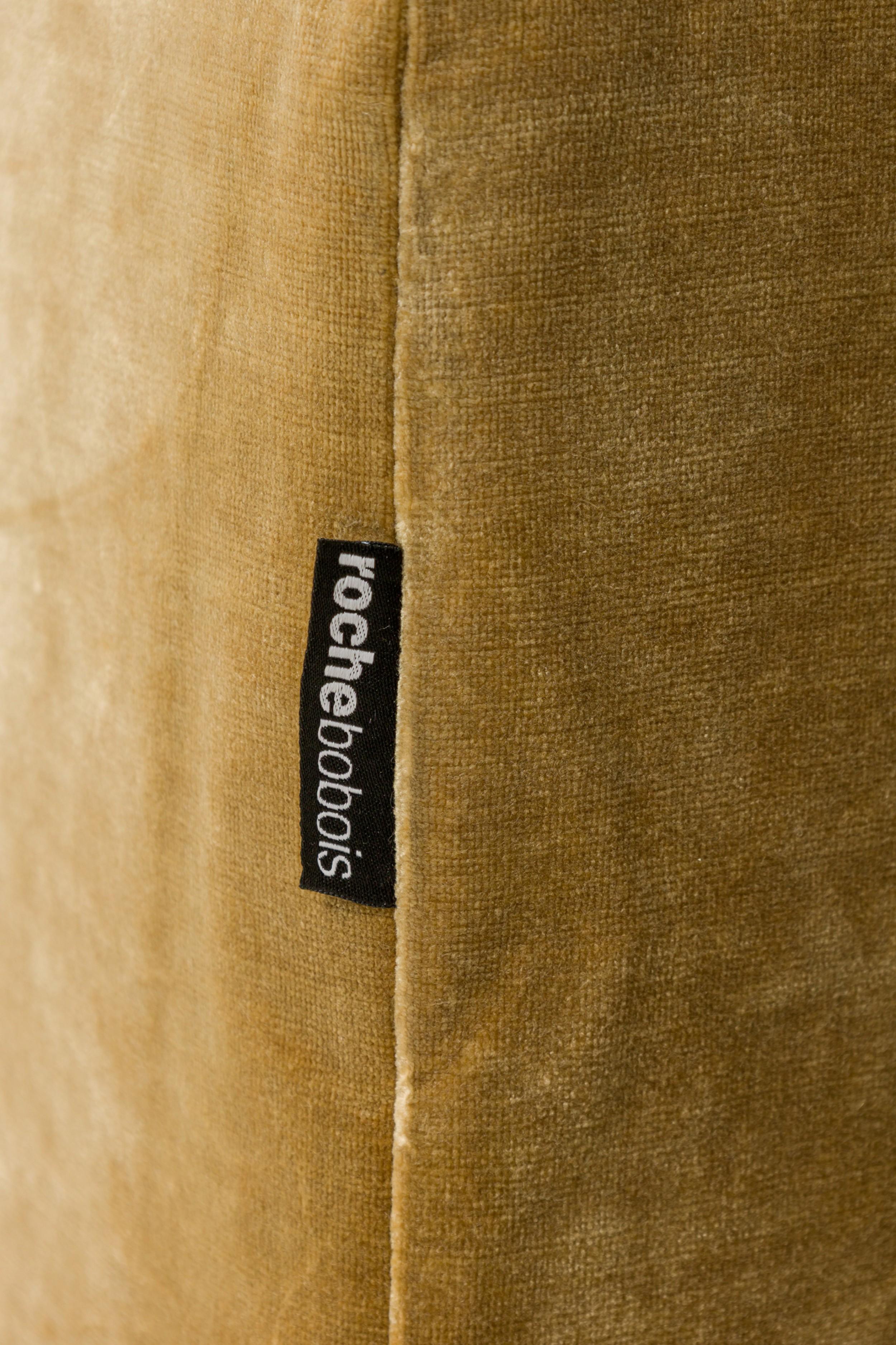 Roche Bobois Vintage Light Gold Crushed Velvet Upholstered Sofa 6