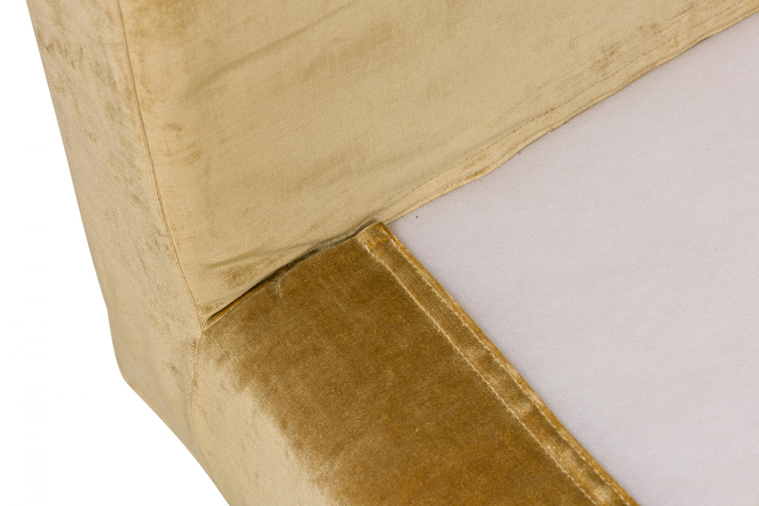 Roche Bobois Vintage Light Gold Crushed Velvet Upholstered Sofa 2