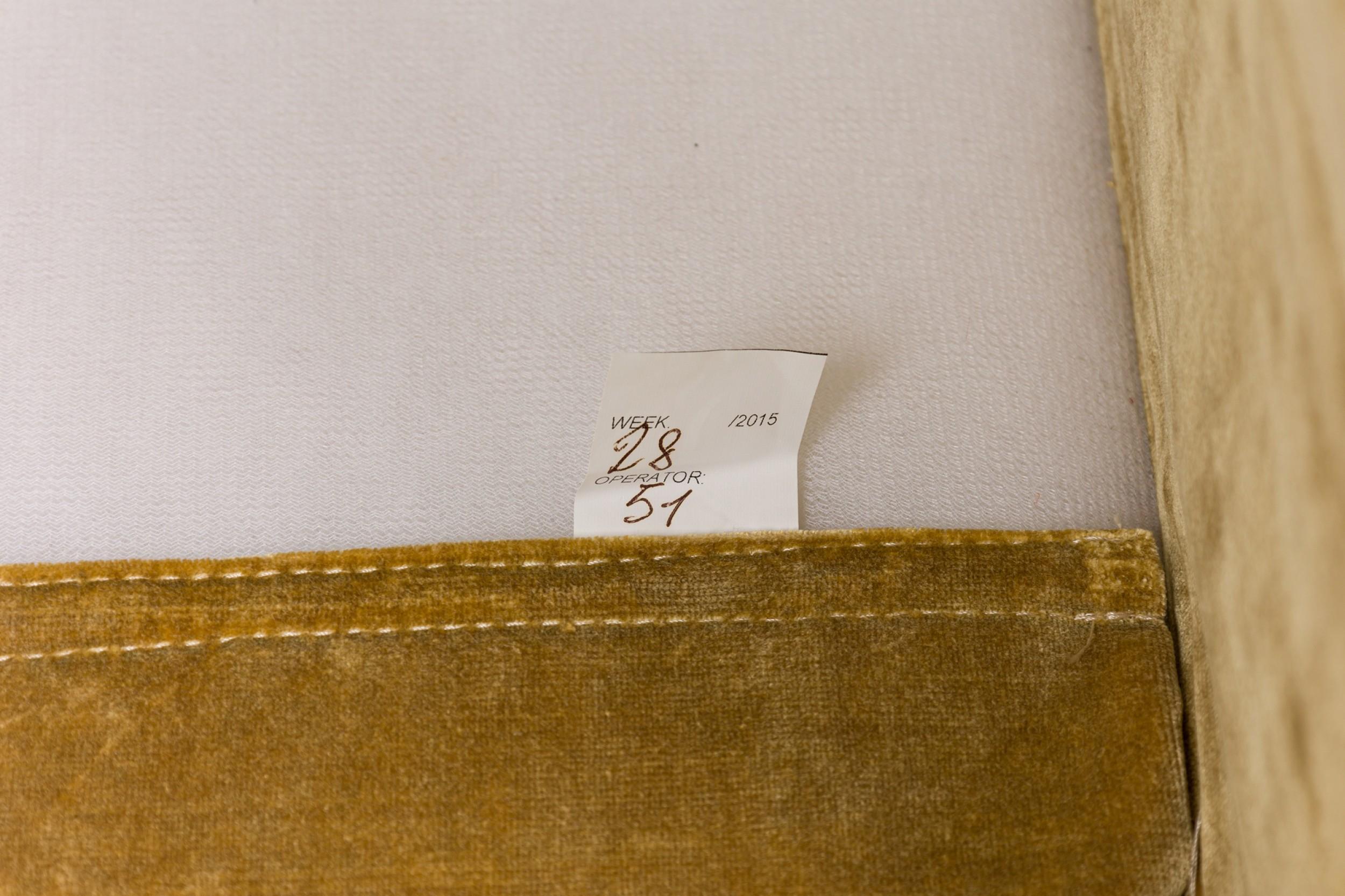 Roche Bobois Vintage Light Gold Crushed Velvet Upholstered Sofa 3