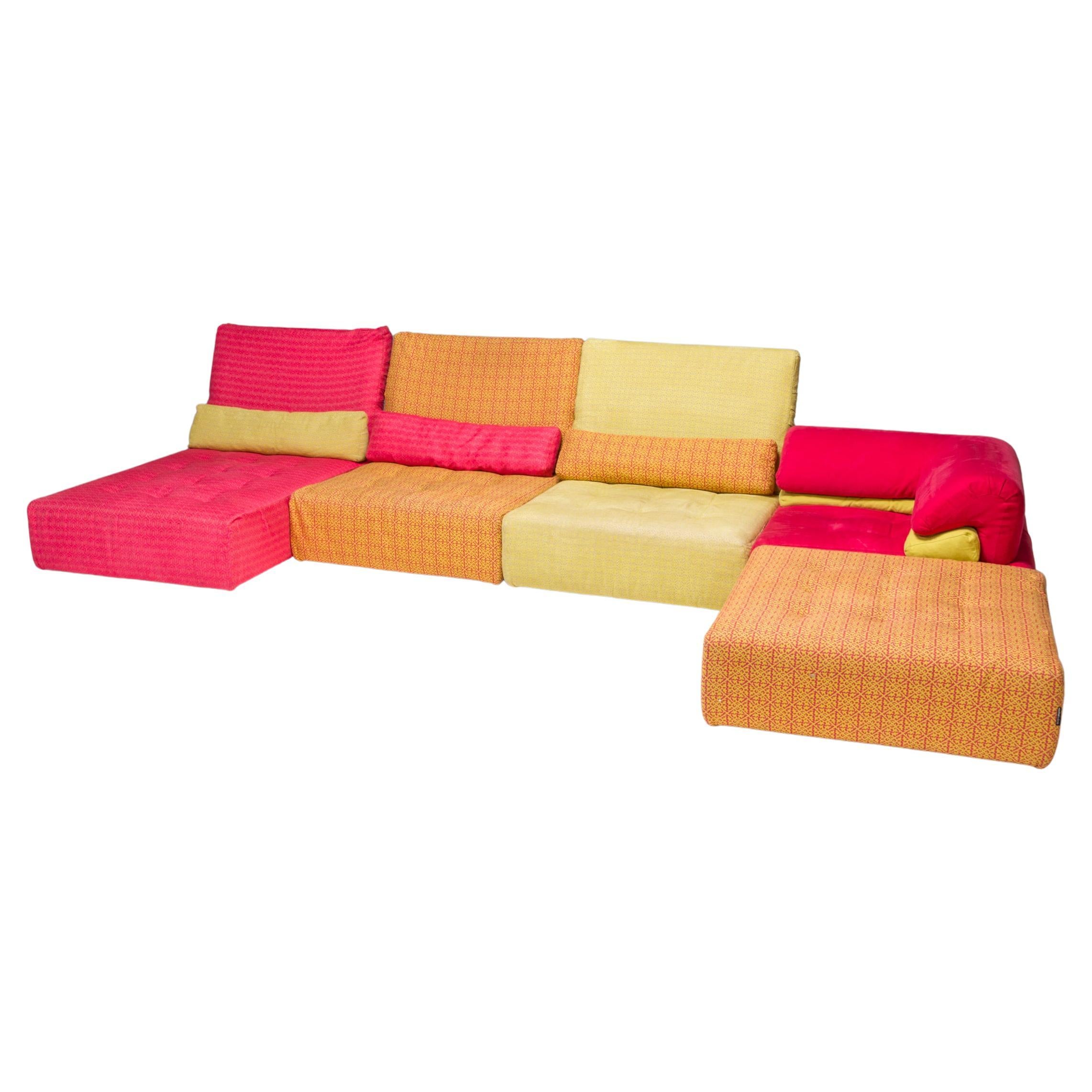 Roche Bobois Voyage Immobile Sectional Sofa with Kenzo Upholstery, Set of 5