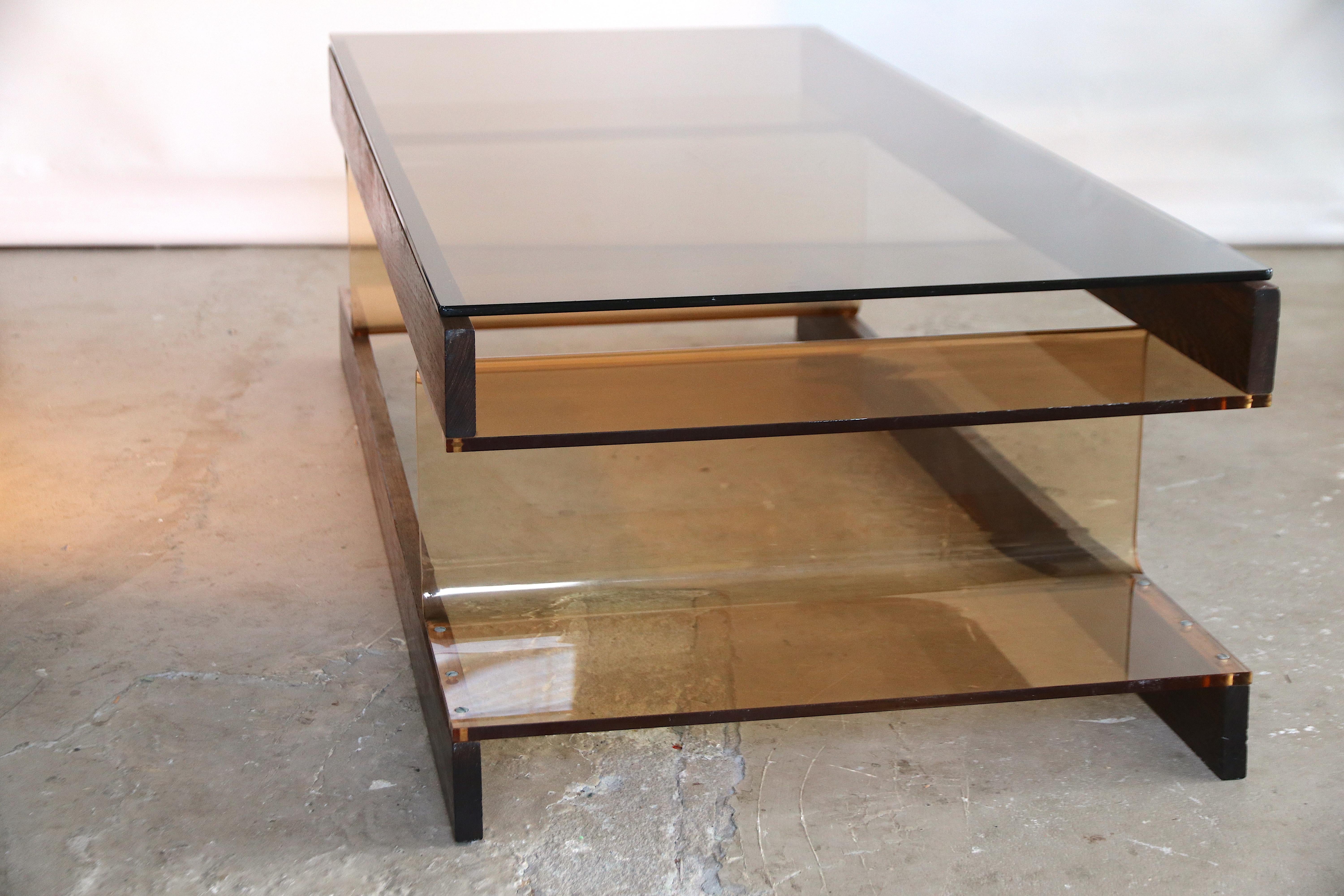 brown acrylic coffee table