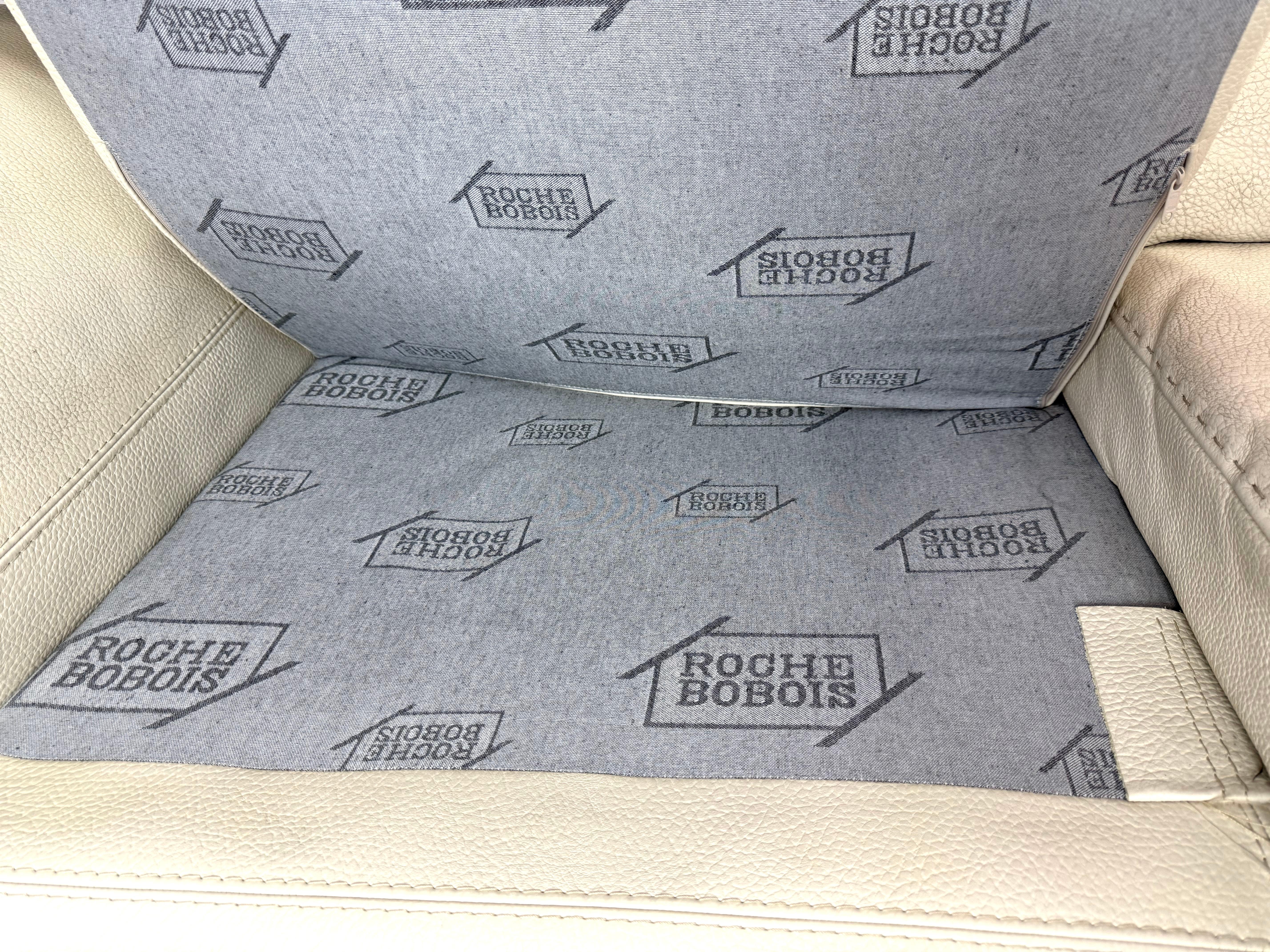 Roche Bobois White Leather Sofa For Sale 7