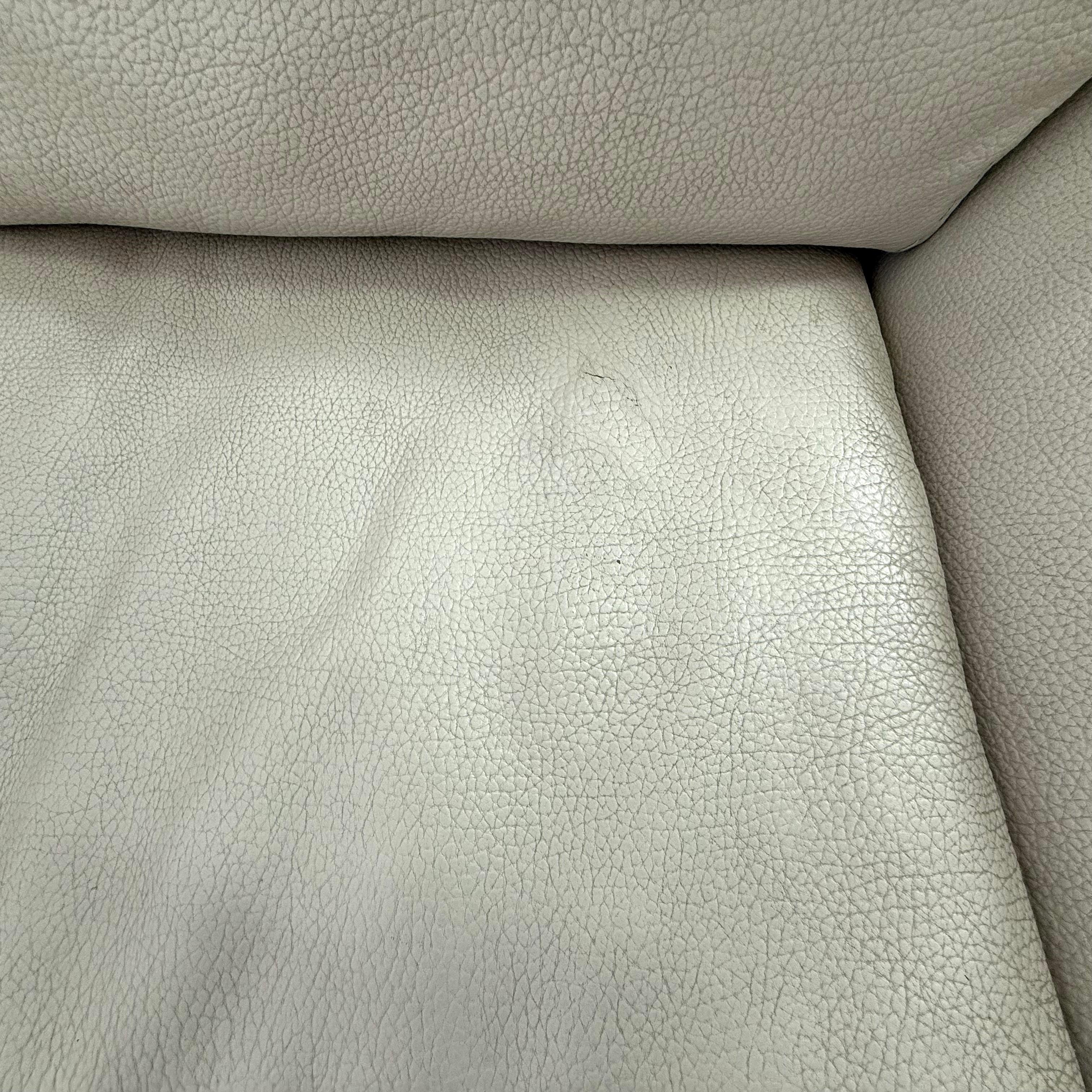 Roche Bobois White Leather Sofa For Sale 8