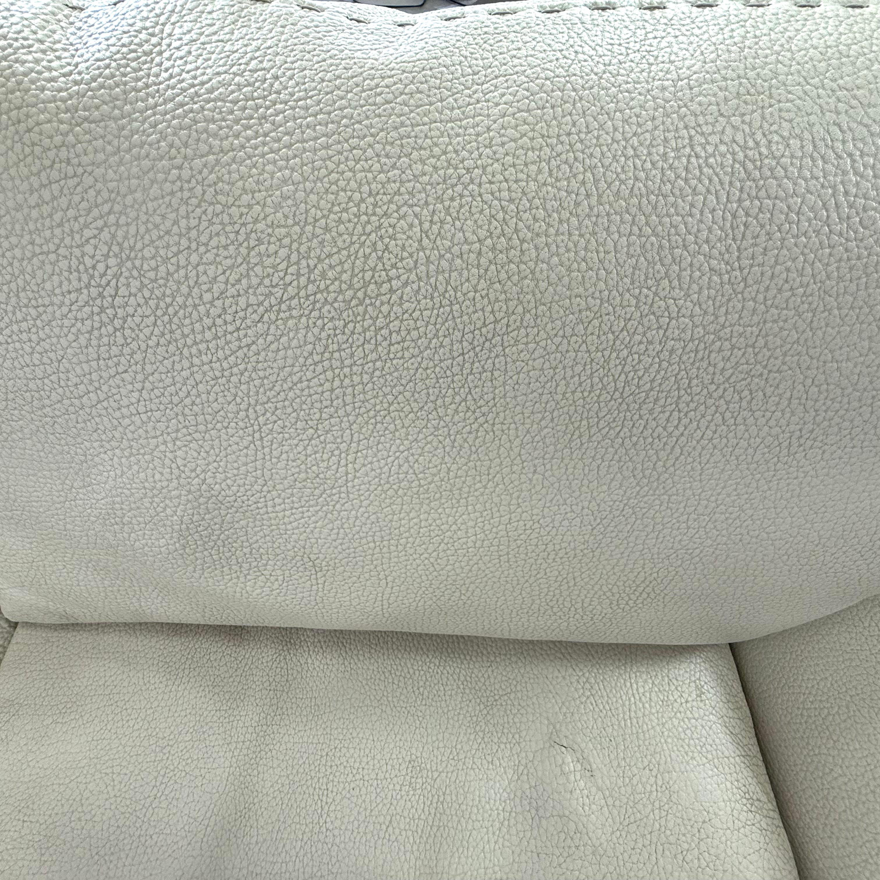 Roche Bobois White Leather Sofa For Sale 9