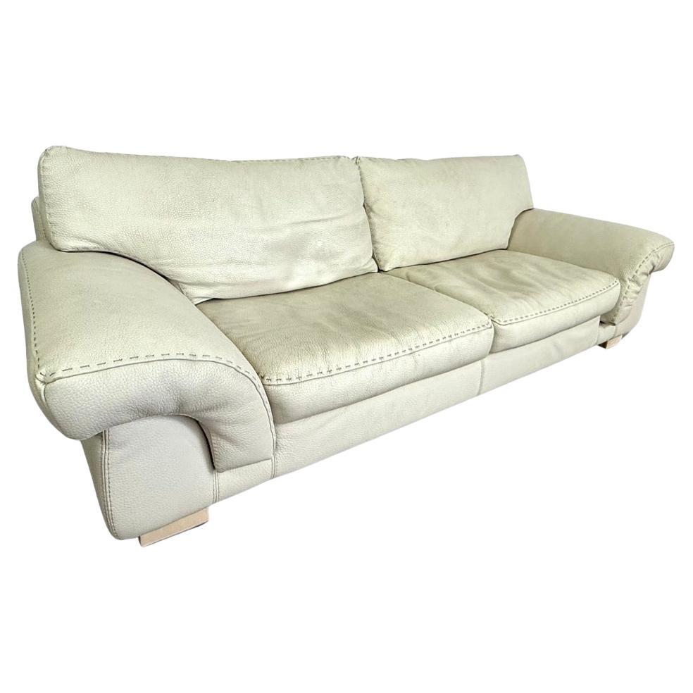 Roche Bobois White Leather Sofa
