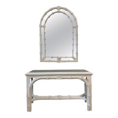 Roche Style Gampel Stoll Console Table and Mirror