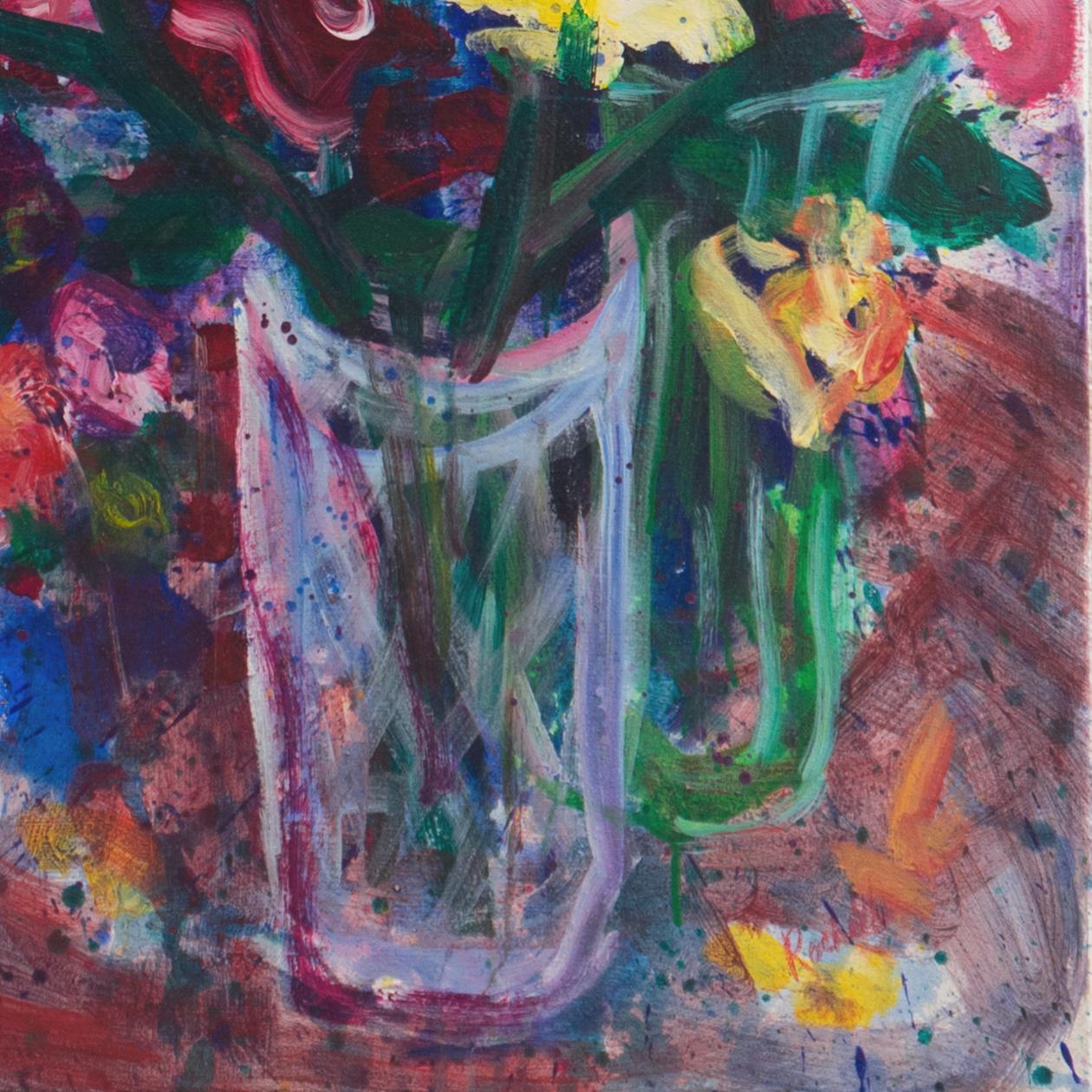 'Spring Still Life', Large American Post Impressionist, California Art League - Painting by Rochelle Tietze